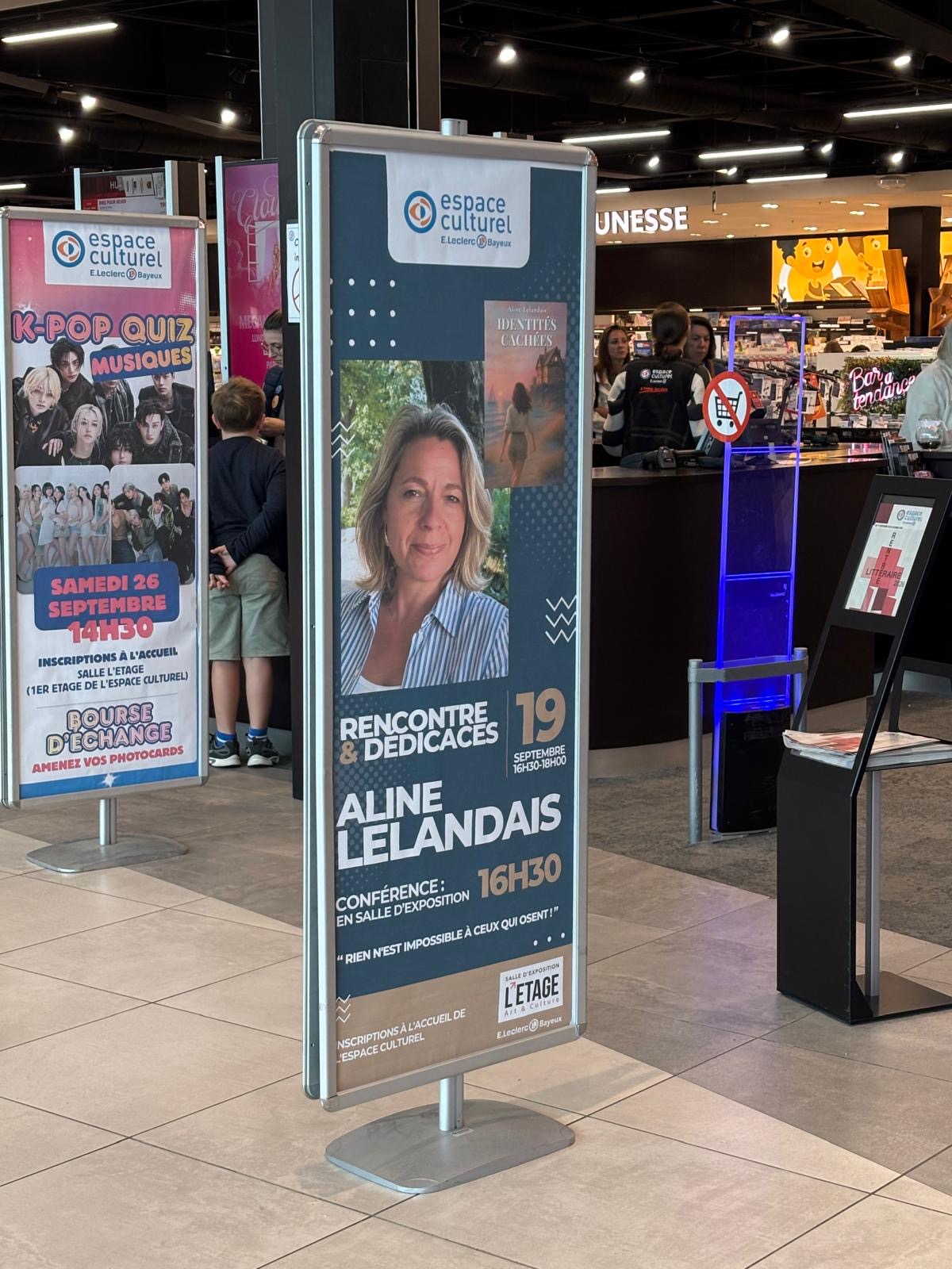 Affiche de la rencontre et conférence d’Aline Lelandais à Bayeux